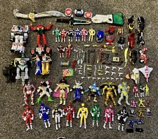 Original Mighty Morphin Power Rangers Huge 100 Piece Figure Lot Early 90's