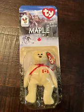 Maple The Bear - 1999 McDonald's Ty Beanie Baby With RARE Errors 1993/OAKBROOK