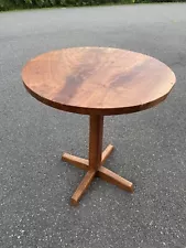 Tall Figured Black Walnut Pedestal Table