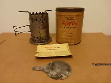 Vintage Vulcan Safety Chef Camp Stove With Original Tin Camping