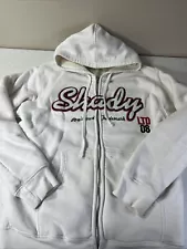 Vintage Shady ltd. Men's Sz L White Jacket Lined Zip Hooded Hiphop Streetwear