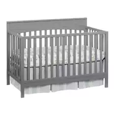 Harper 4-In-1 Convertible Crib, Dove Gray, GREENGUARD Gold Certified, Wooden Cri