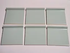 Vtg Lot 6 1960s TILECREST Ceramic Cove Edge Tiles 4 1/4 Lt. Green Gloss NEW NOS