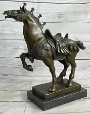 Chinese Tang Horse Bronze Sculpture Museum Quality Figurine Figure Decor 14"