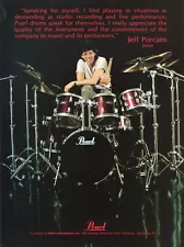 1982 Print Ad of Pearl Drum Kit w Jeff Porcaro of Toto