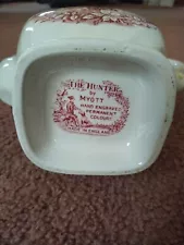 Vintage Coffee Pot Myott's The Hunter Red Transferware England