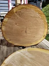 rough cut cherry wood slice from West Virginia measures about 14w x15.5L x 2.5H