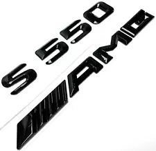 #1 S550 + AMG BLACK REPLACEMENT FOR MERCEDES REAR TRUNK EMBLEM BADGE DECAL LID (For: 2009 Mercedes-Benz S550)