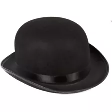 Black Bowler Derby Hat - Costume Accessory Hat for Adults and Children -Costumes