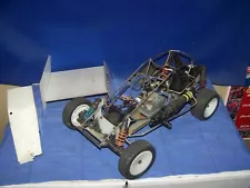 Vintage Nitro RC sprint car team associated