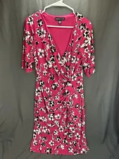 pink floral mid sleeve dress sale discount party viral gift summer club -a6k