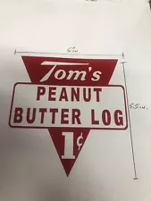 Tom's Peanut Butter Log Jar Decal