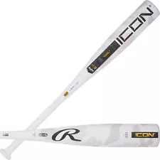 New Rawlings 2025 ICON Baseball Bat USSSA White 27/14 -13 White