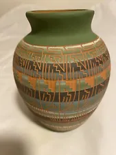 native american pottery vase signed