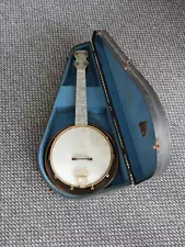 Vintage c.1920's Banjo Ukulele / Banjolele - Mother of Pearl Effect Decoration