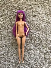 Nude Barbie Salon Stylist Daisy Face Purple Hair Bangs Mattel Doll For OOAK