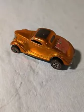 vintage orange 1968 hotwheel classic 36 ford coup with rumble seat red line