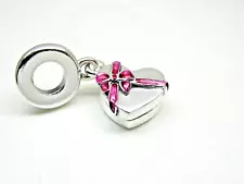 Authentic Pandora #792587C01 Openable Heart Chocolate Gift Box Dangle Charm