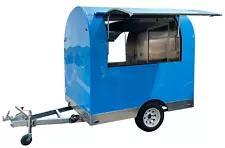 65" Vendor Trailer Mobile Concession Food Vending Cart Blue