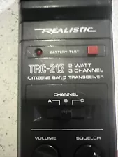 Realistic TRC-213 3 Channel CB Radio (see descript)