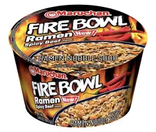 Maruchan Bowl Fire Spicy Beef Flavor Instant Ramen Noodle, 3.49oz (Pack of 6)