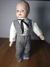 Vintage Collector Doll Bisque Porcelain Boy 45cm Without Doll Stand (9858)