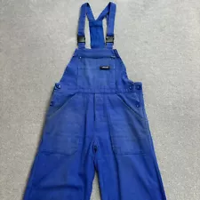 French Dungarees Adult 34x30 Blue Bib Overalls Workwear Canvas Carpenter Mens