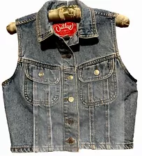 Vintage 80s Outlaw Brand Denim Vest S/M