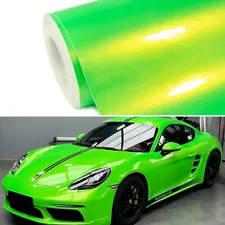 Apple Green Gloss Metallic Glitter Vinyl Film Wrap Sticker Decal Air Bubble Free