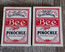 TWO Vintage Decks PINOCHLE Playing Cards ONE SEALED BEE Club Special No. 97