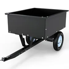 Tow-Behind Dump Cart with Wheels for Lawn Tractor & ATV UTV - 350LB Capacity