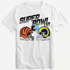 2022 SUPER BOWL SHIRT SOUVENIR LVI Bengals LA Rams 56 Inglewood CA NFL Game Sale