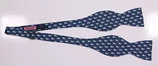 Vineyard Vines Blue/Green Whale Shark Sharkweek Logo Silk Bowtie