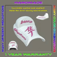 Front Custom (White+Pink) Seat COVER Suzuki Hayabusa 2008-2020 (2Gen) 1 ​pillow (For: 2020 Suzuki Hayabusa)