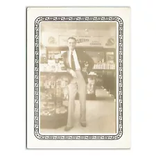 Rather's Pharmacy Shop Owner Photo 1930s Dallas Texas Drug Store Shelving A4703