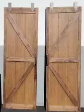 Nice Salvaged Pair of MDF Wood Barn Doors - With Tracks – VGC - CLASSIC STYLE