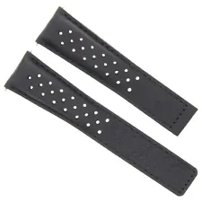 20/16MM LEATHER WATCH BAND STRAP FOR TAG HEUER MONZA DEPLOYMENT CLASP BLACK