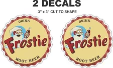 2 Round Drink Frostie Root Beer Vinyl Decals