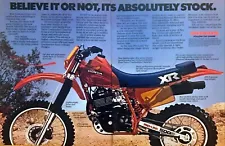 1982 Honda XR500R Motorcycle photo "Unbelievably Stock" 2-page vintage print ad