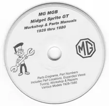 MG Midget M Series MGB Sprite 1928-1980 Parts Repair Tuning Workshop Manuals