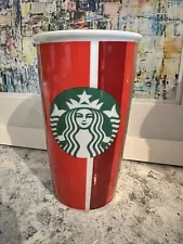 New Starbucks 2018 Holiday Stripe Red Cup Double Wall Travel Tumbler 12 Oz