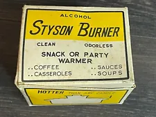 Vintage Styson Burner Copper Denatured Alcohol Burner With Box