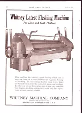 1920 Print Ad Fleshing Machine Whitney Machine Company