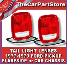 Rear Tail Light Lamp Lens Lenses 77-79 Ford Pickup Truck Flareside Step Side (For: 1980 Ford)