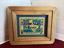 Vtg. Lone Star Beer Framed Picture 1940: San Antonio, Texas-Great for Man Cave