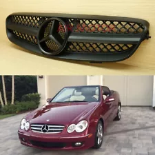 For Benz W209 CLK-Class 2004-2009 Front Grille Matte Black Convertible / Coupe (For: 2009 Mercedes-Benz CLK350)