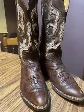 Cowgirl Boots Rhinestones Brown 9.5D Bling 1-Of -A-Kind NOCANO USA Brand Wedding