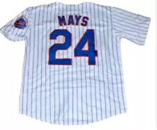 Willie Mays NY Mets jersey, NWT, Mens Large, 23” pit-to-pit.