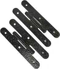 Hammercraft Wrought Iron H Hinges 7" for Ornamental Doors - Black - (Pair)