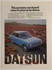 Vintage 1972 Datsun 1200 2 Door Sedan Magazine Ad Print Photo Nissan 71 72 73